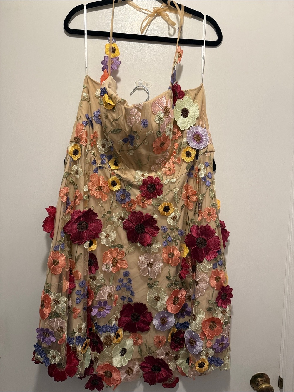 AW Bridal Floral Appliqué Mini Dress